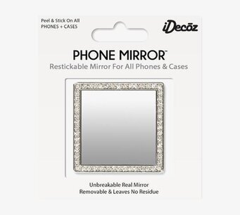 Phone Mirror - Silver Crystals från iDecoz mot vit bakgrund