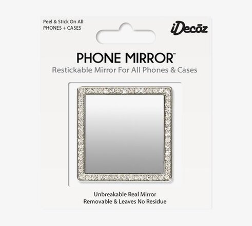 Phone Mirror - Silver Crystals från iDecoz mot vit bakgrund