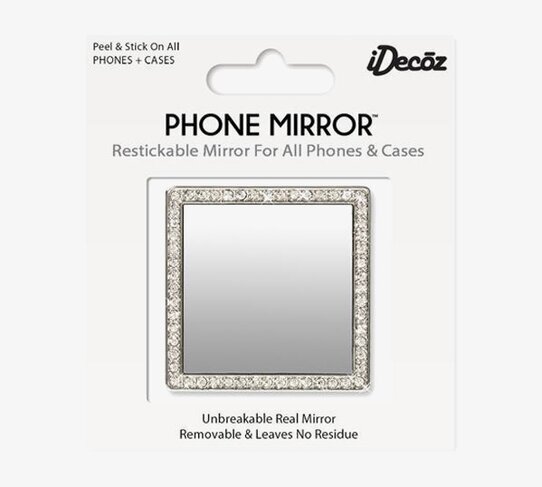 Phone Mirror - Silver Crystals från iDecoz mot vit bakgrund