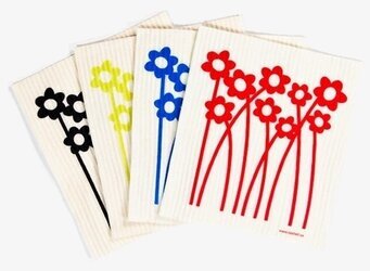 Disktrasa Rabatt Röd från La Shelf med blommönster