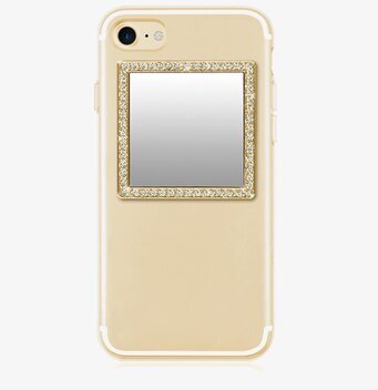 Phone Mirror - Gold Crystals från iDecoz på mobiltelefon