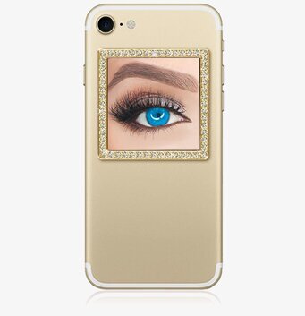 Phone Mirror - Gold Crystals från iDecoz på guldig telefon