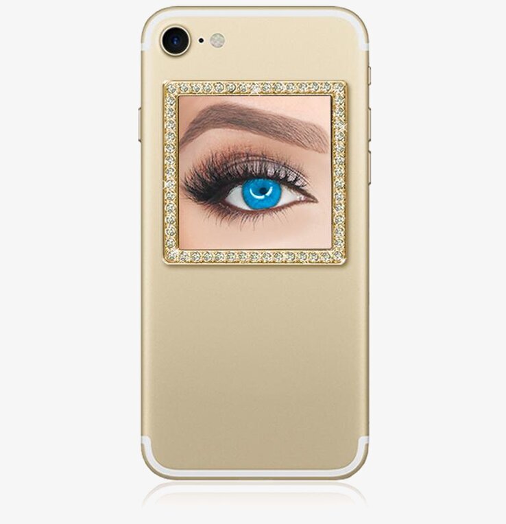 Phone Mirror - Gold Crystals från iDecoz på guldig telefon