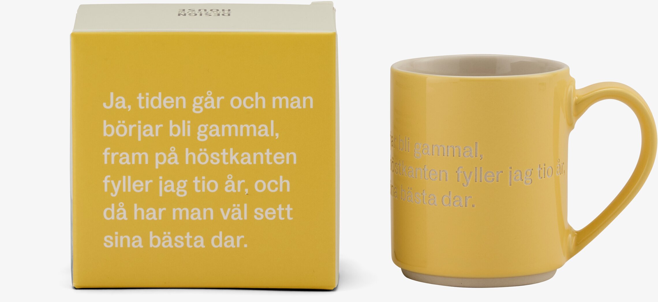 Mugg Astrid Lindgren Citat Gul från Design House Stockholm
