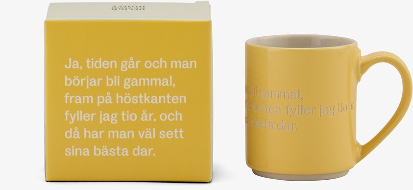 Mugg Astrid Lindgren Citat Gul från Design House Stockholm