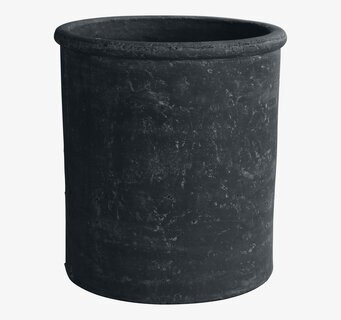 Kruka Terracotta Svart L från Ernst, cylinderformad och svart