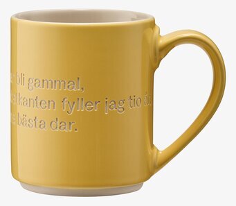 Mugg Astrid Lindgren Citat Gul från Design House Stockholm