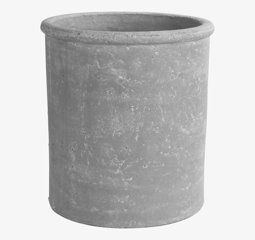 Kruka Terracotta Ljusgrå L från Ernst på vit bakgrund