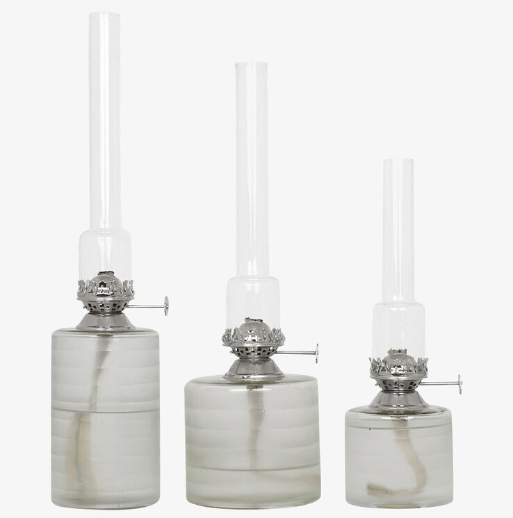 Fotogenlampa Rak Frost Hög från Strömshaga i tre storlekar