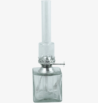 Bild av elegant fotogenlampa med glas och metall