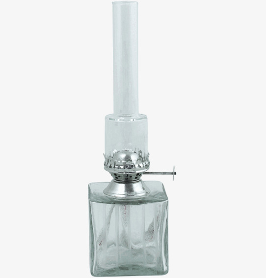 Fotogenlampa Kub Nickel från Strömshaga i neutral miljö