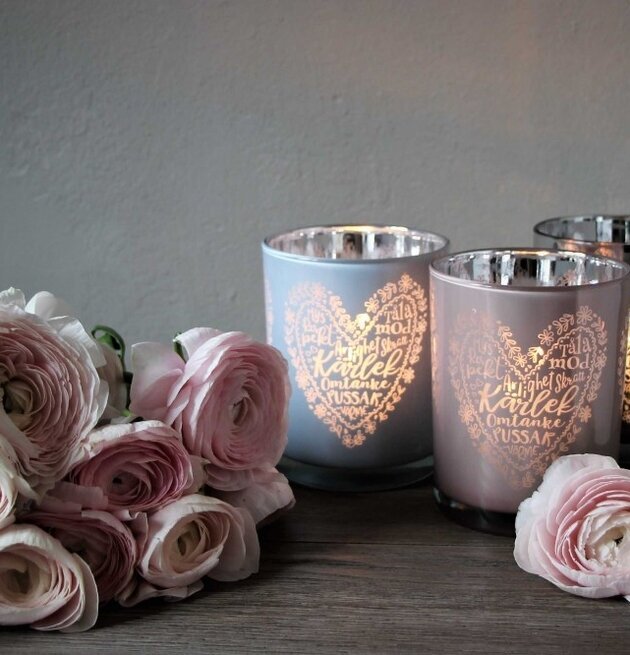 Ljuslykta - Kärlek Vit från Majas Cottage i romantisk miljö