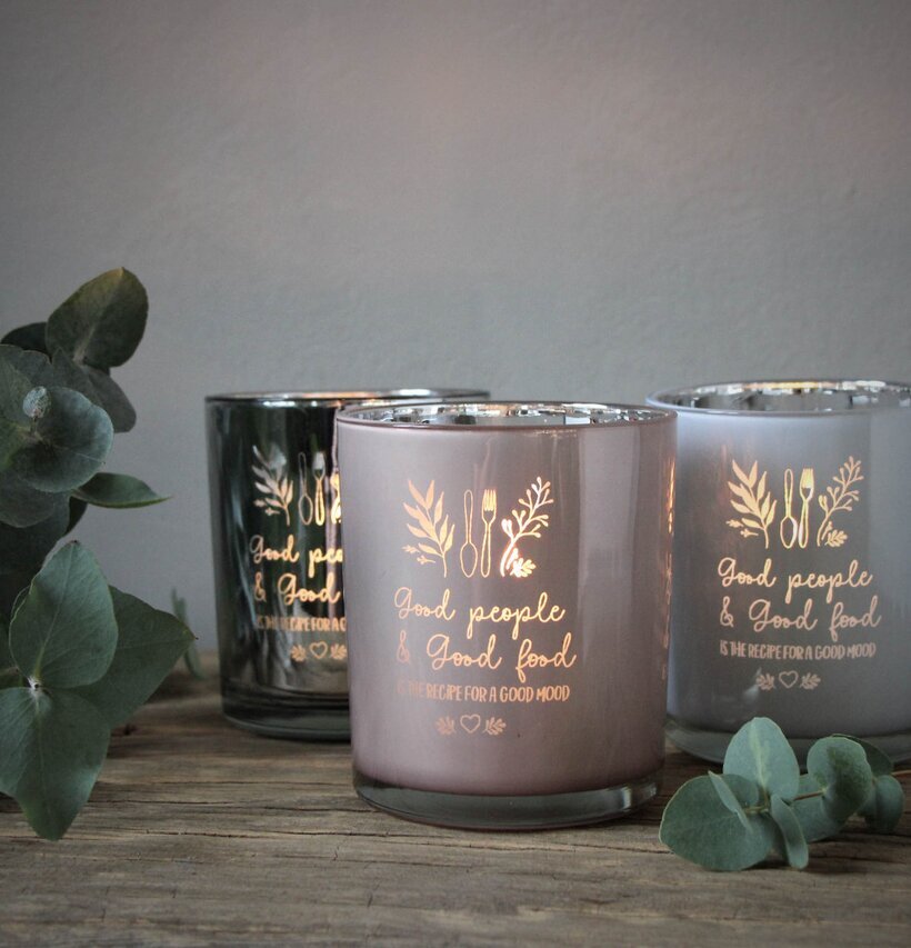 Ljuslykta - Good People & Food Vit från Majas Cottage