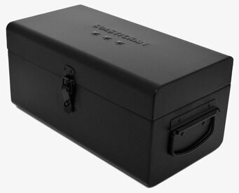 Bild på stilren och funktionell svart förvaringslåda