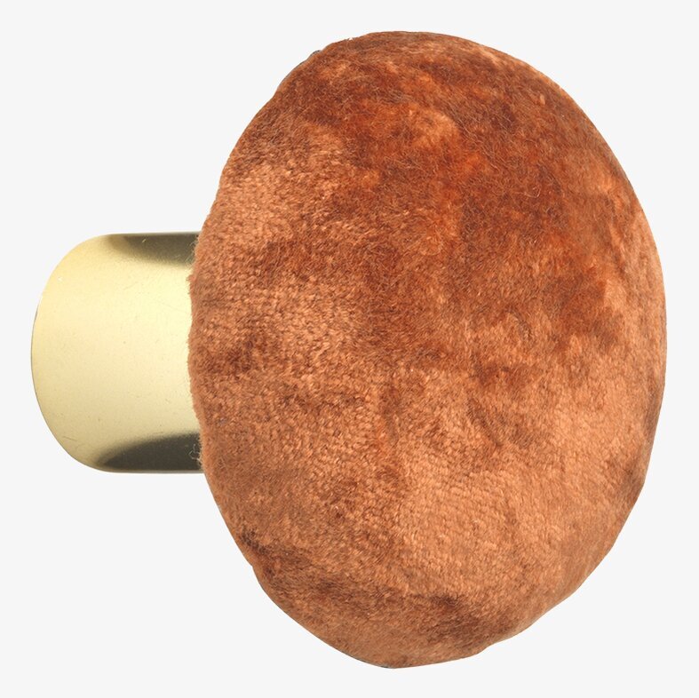 Knopp Sammet Spice S från Cozy Living i rödbrun sammet