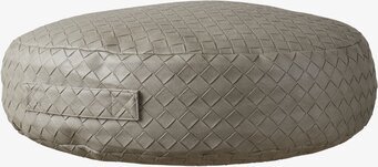 Sittpuff Holly Grå från Affari med rutmönstrat grått tyg