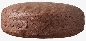 Sittpuff Holly Brun från Affari i brun vävd konstläder