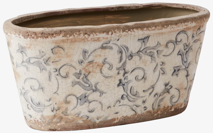 Kruka Victoria Grå från Affari med rustikt, antikt mönster