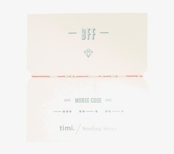 Armband BFF - Morse Code från Timi of Sweden på vit kartong