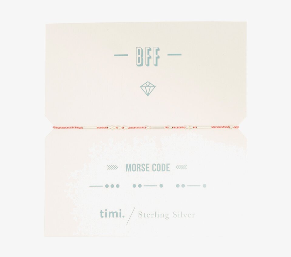 Armband BFF - Morse Code från Timi of Sweden på vit kartong