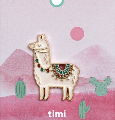 Pin - Alpacka från Timi of Sweden med färgrika detaljer
