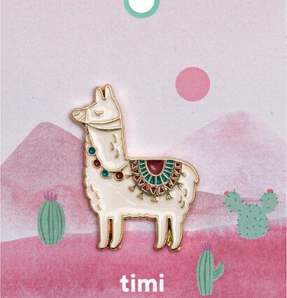 Pin - Alpacka från Timi of Sweden med färgrika detaljer