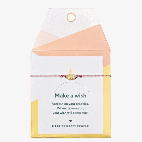 Armband Evil Eye från Timi of Sweden med rödvitt snöre