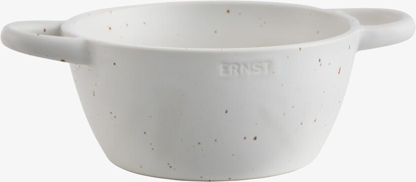 Sil Keramik Ø15 cm från Ernst med vit bas och bruna prickar