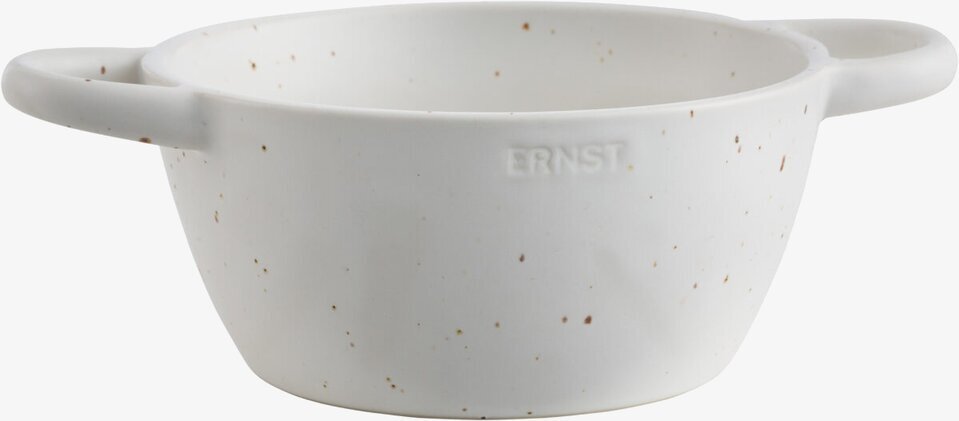 Sil Keramik Ø15 cm från Ernst med vit bas och bruna prickar