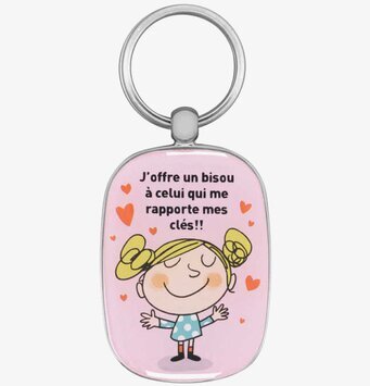 Nyckelring Flicka Rosa från Derriére la porte, glad design