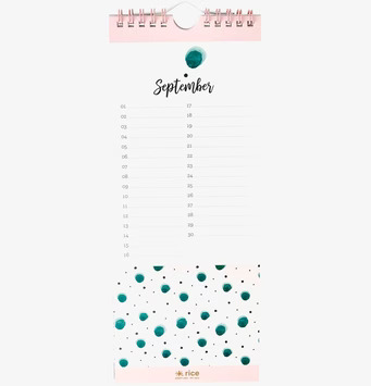 Evighetskalender - Födelsedag från Rice med spiralbindning