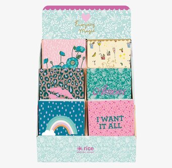 Liten Skrivbok från Rice med färgglada omslagsdesigns