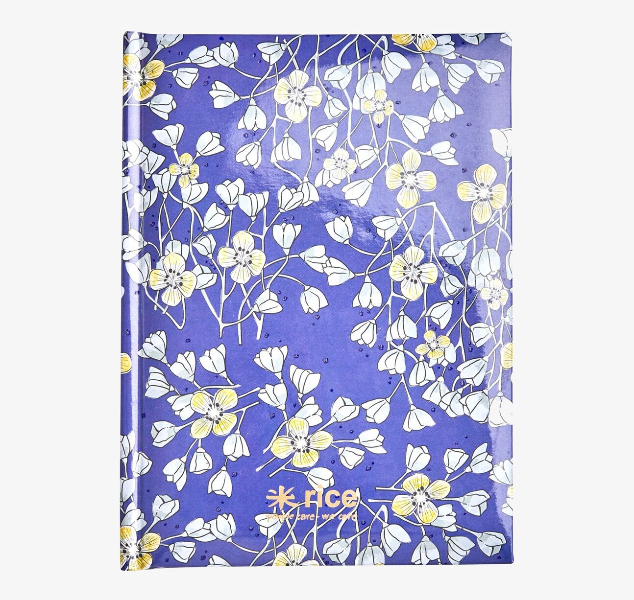 Skrivbok A5 Rice från Rice med blommigt omslag och logotyp