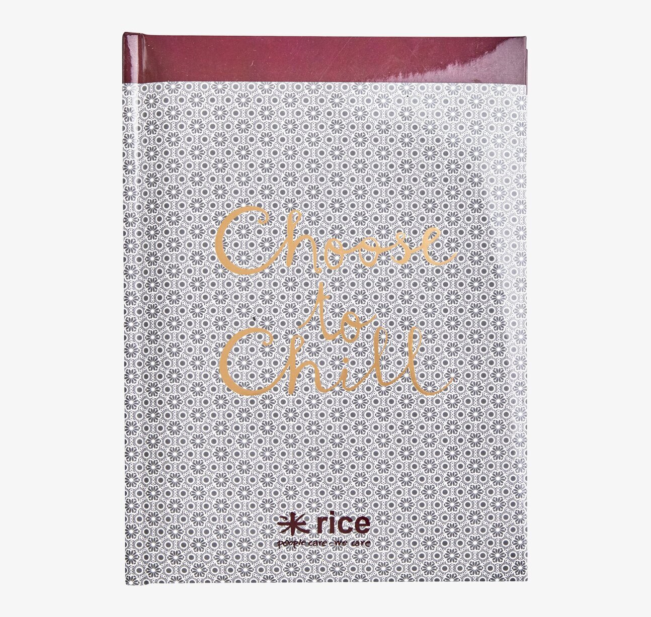 Skrivbok A5 Rice från Rice med geometriskt mönster och text