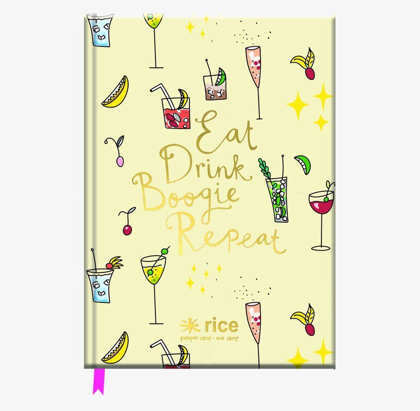 Bullet Journal A5 från Rice med festligt ljusgult omslag