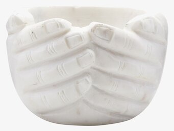 Skål Hands Marmor från House Doctor, vit marmor med händer