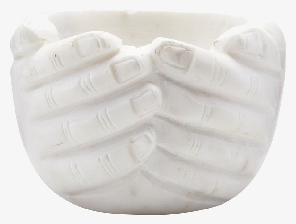 Skål Hands Marmor från House Doctor, vit marmor med händer