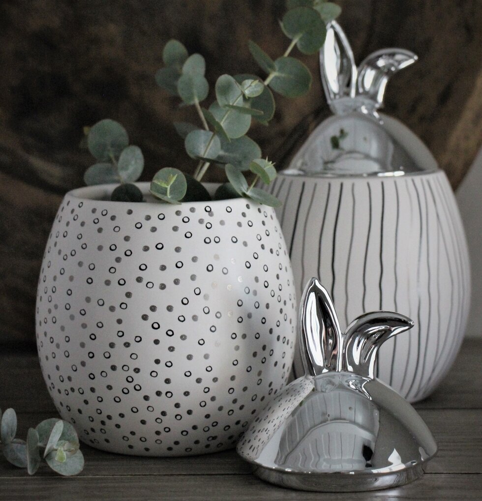 Rabbit Jar Prickig Silver L från Majas Cottage med kaninöron