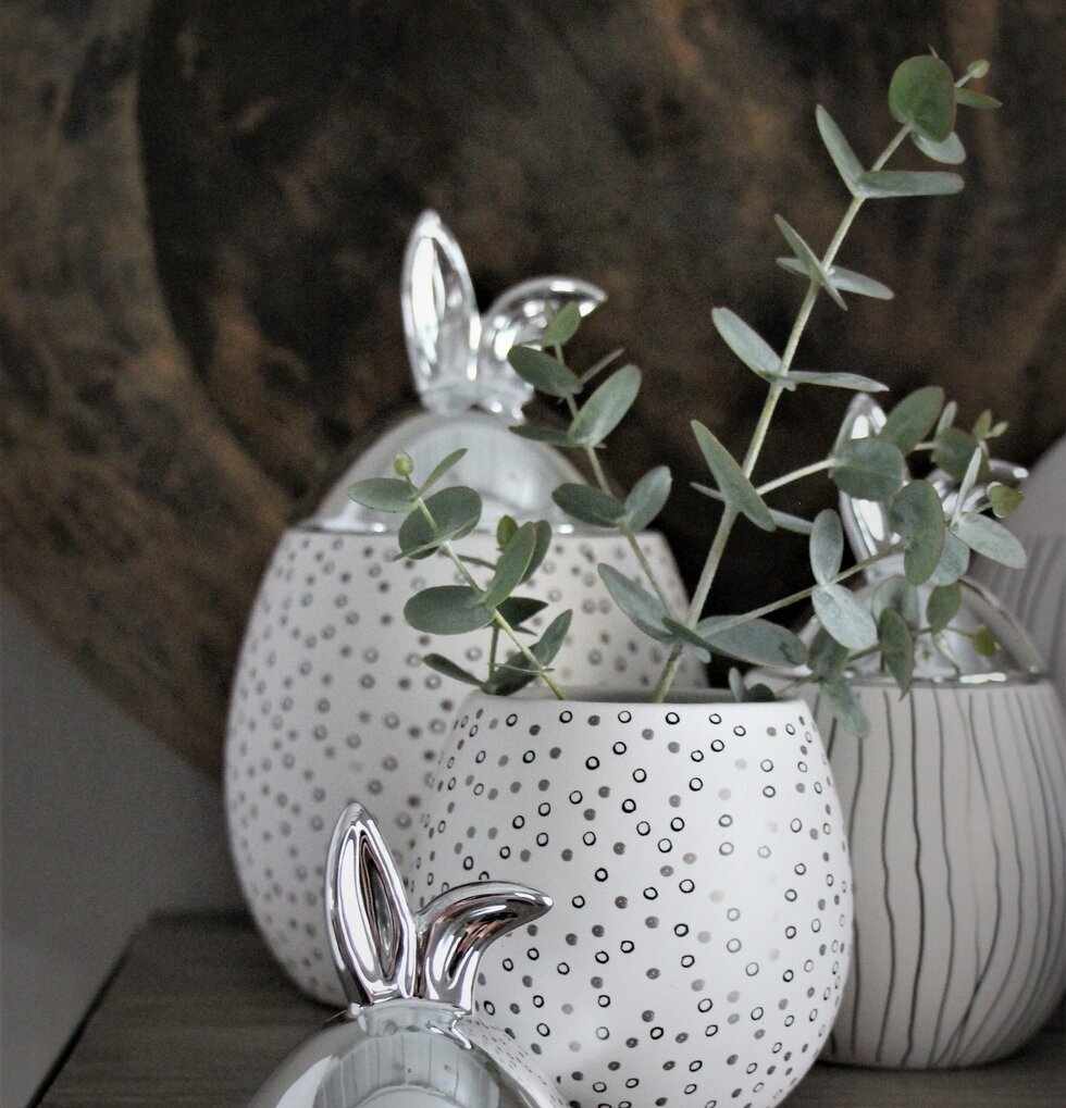 Rabbit Jar Prickig Silver S från Majas Cottage med kaninöron
