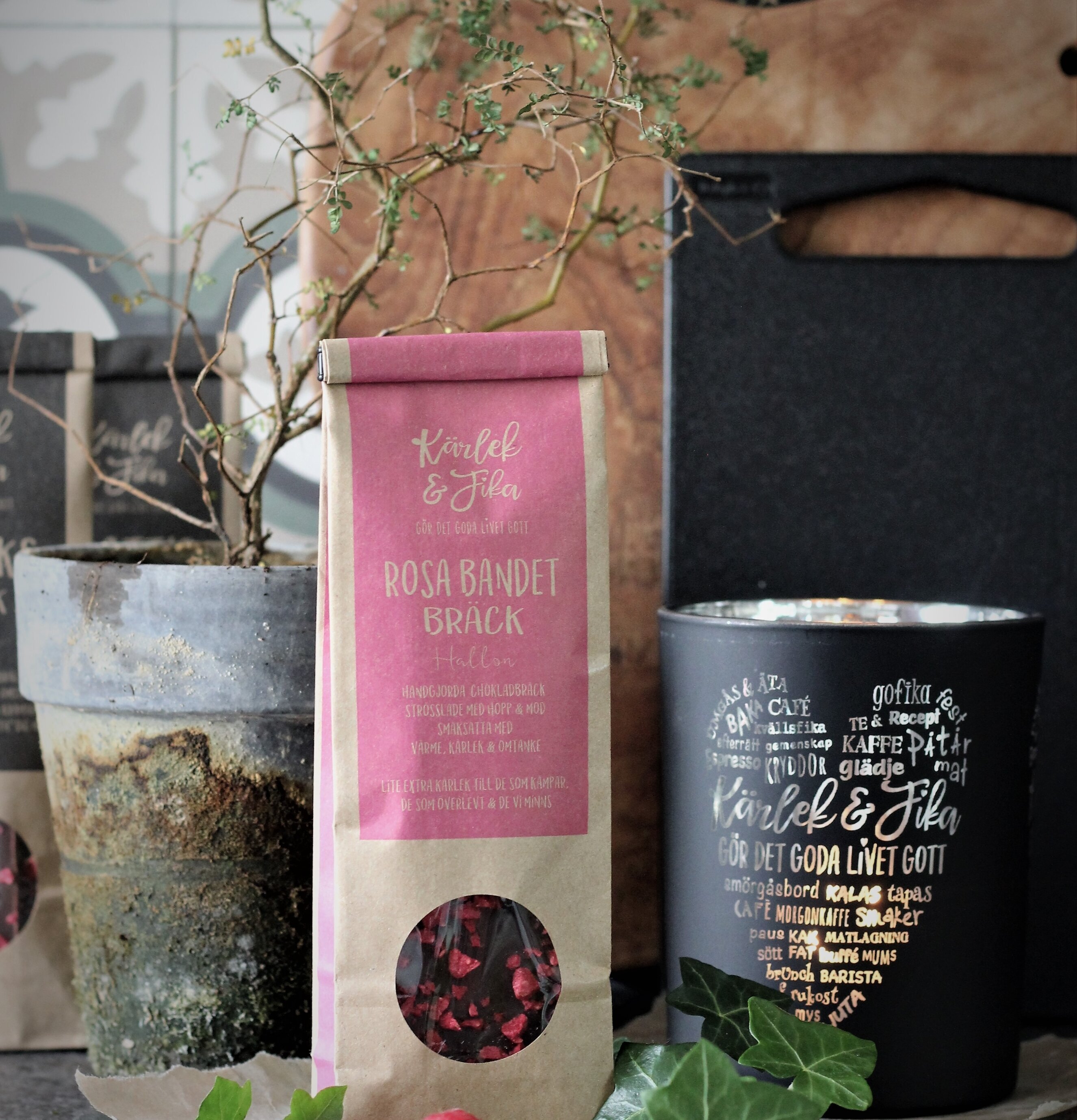 Chokladbräck Rosa Bandet från Majas Cottage i rustik påse