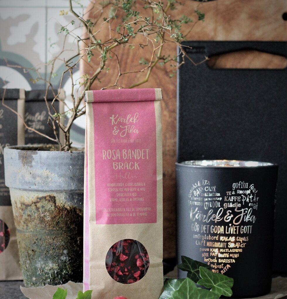 Chokladbräck Rosa Bandet från Majas Cottage i rustik påse