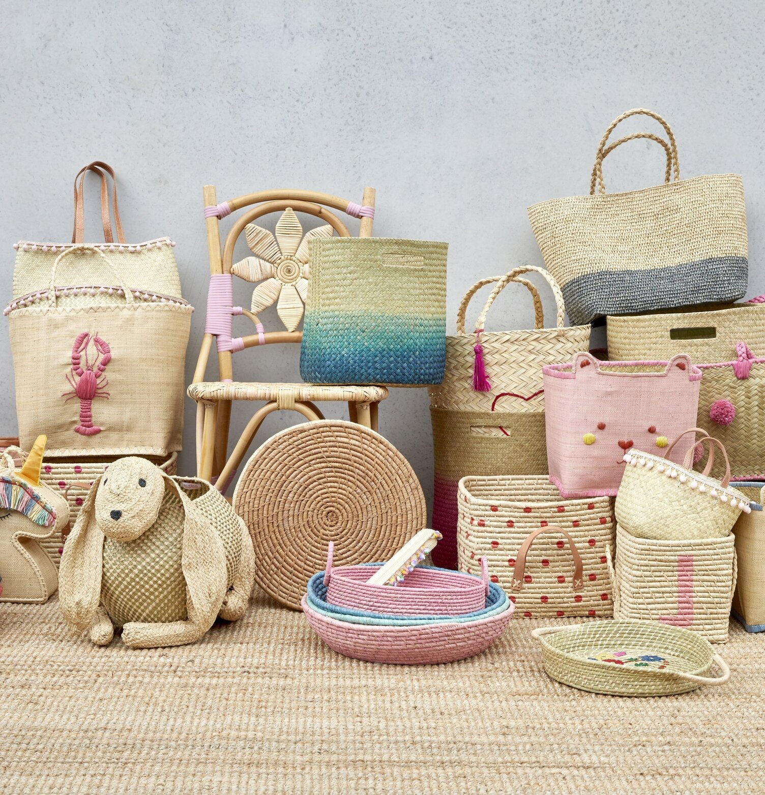 Raffia Väska XXL Bozaka från Rice, handgjord och hållbar