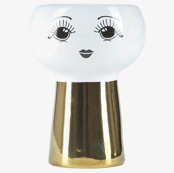 Blomkruka På Fot - Opened Eyes från Miss Etoile i vit och guld