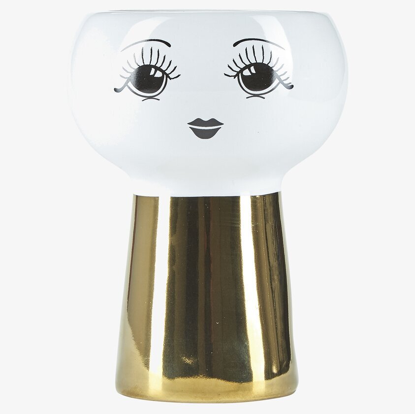 Blomkruka På Fot - Opened Eyes från Miss Etoile i vit och guld