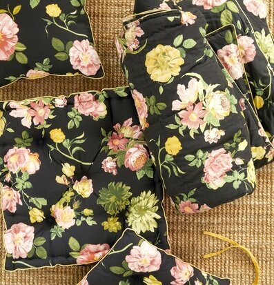 Golvkudde Dark Rose Print Stolsdyna Kudde Rice Kuddar Innerkuddar Kuddfodral