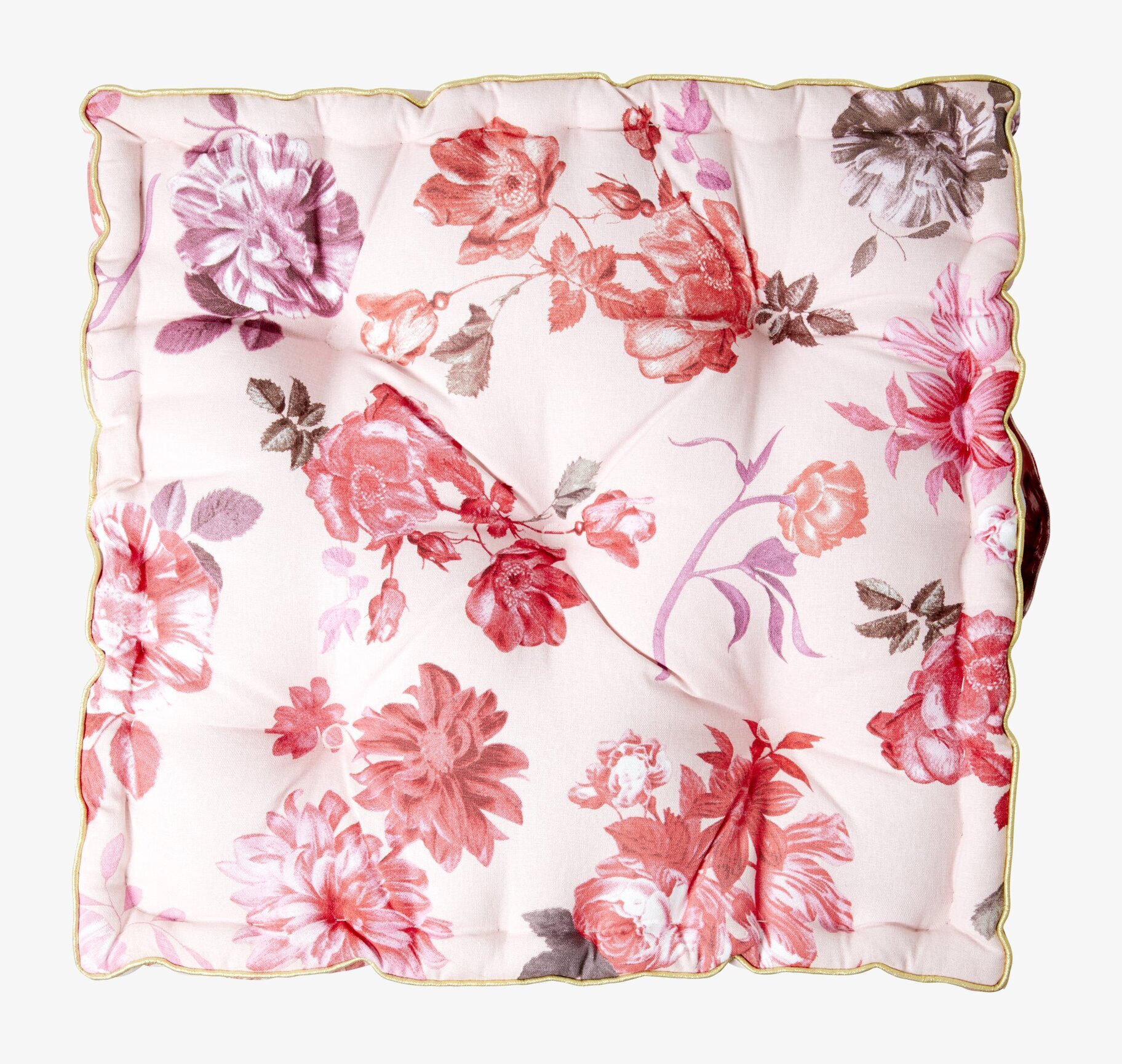 Golvkudde Rose Print från Rice med livfullt blommönster