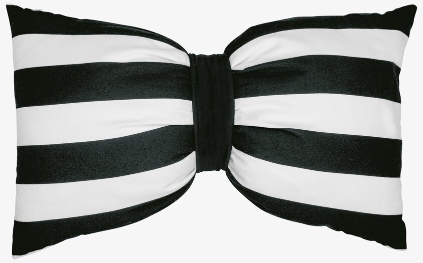 Prydnadskudde Rosett från Miss Etoile med svartvita ränder