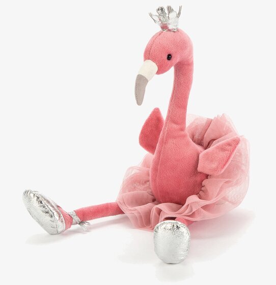 Fancy Flamingo från Brigbys med silverkrona och tyllkjol