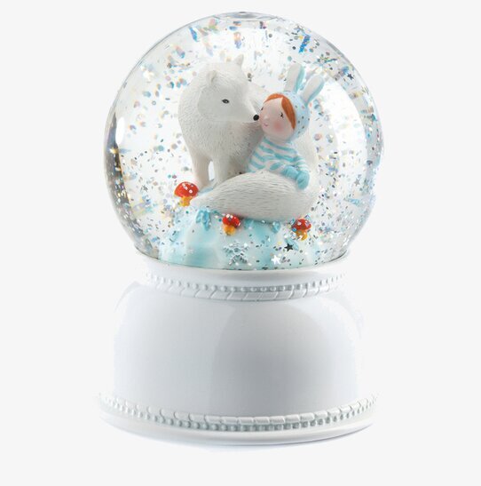 Nattlampa Lila & Pupi från Brigbys med isbjörn och flicka