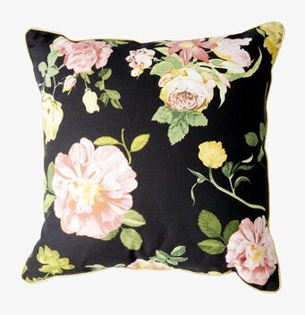 Kudde Dark Rose Print från Rice med färgstarkt blommönster